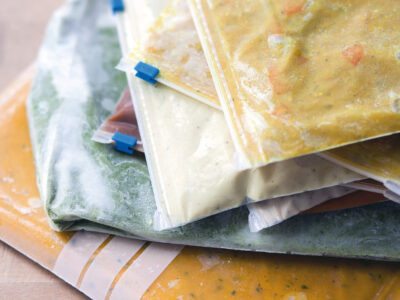 sealed bags ready to freeze